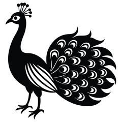 Adobe IllustrPeacock Vector Shilhouette Bundle Set Collectionator Artwork