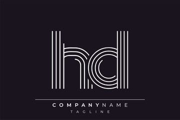 Creative HD lines letter logo design. A simplistic and elegant abstract logo design with linear patterns and initials, suitable for contemporary branding.