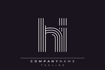 Creative HI lines letter logo design. A simplistic and elegant abstract logo design with linear patterns and initials, suitable for contemporary branding.