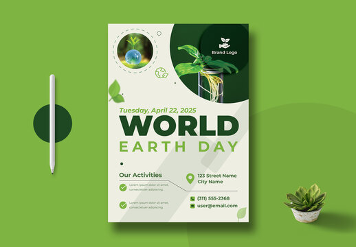 The World Earth Day Celebration Flyer Design