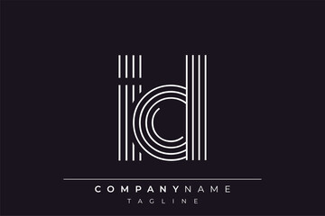 Creative ID lines letter logo design. A simplistic and elegant abstract logo design with linear patterns and initials, suitable for contemporary branding.