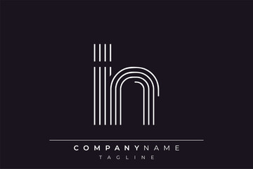 Creative IN lines letter logo design. A simplistic and elegant abstract logo design with linear patterns and initials, suitable for contemporary branding.