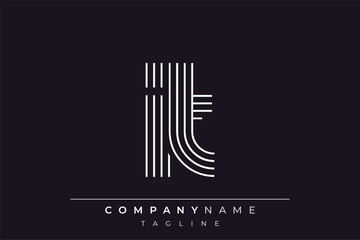 Creative IT lines letter logo design. A simplistic and elegant abstract logo design with linear patterns and initials, suitable for contemporary branding.