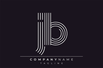 Creative JB lines letter logo design. A simplistic and elegant abstract logo design with linear patterns and initials, suitable for contemporary branding.