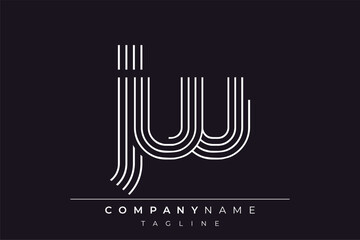 Creative JW lines letter logo design. A simplistic and elegant abstract logo design with linear patterns and initials, suitable for contemporary branding.