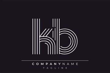 Creative KB lines letter logo design. A simplistic and elegant abstract logo design with linear patterns and initials, suitable for contemporary branding.