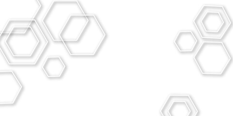 Abstract geometric technology 3d white light structure technology out line hexagon polygonal honeycomb luxury pattern vector background.