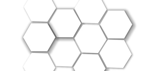 Abstract light grey and white hexagon 3d effect pattern with shadow seamless texture background. Use for book, poster, flyer, website vector illustration.