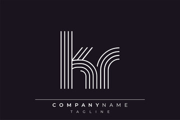Obraz premium Creative KR lines letter logo design. A simplistic and elegant abstract logo design with linear patterns and initials, suitable for contemporary branding.