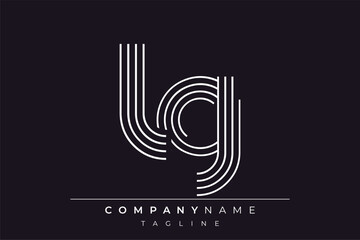 Obraz premium Creative LG lines letter logo design. A simplistic and elegant abstract logo design with linear patterns and initials, suitable for contemporary branding.