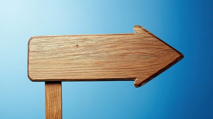 Wooden Arrow Signpost Against Gradient Sky, Symbolizing Direction and Simplicity
