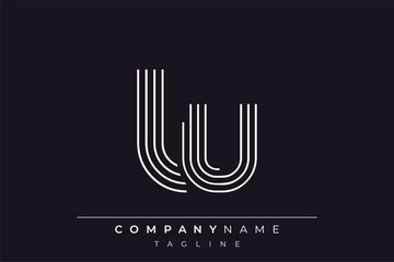Creative LU lines letter logo design. A simplistic and elegant abstract logo design with linear patterns and initials, suitable for contemporary branding.