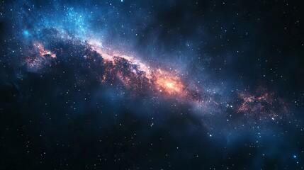 Naklejka premium Cosmic Nebula: A Celestial Tapestry of Stars and Stardust