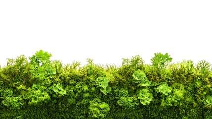 Obraz premium Verdant moss growing on a white background
