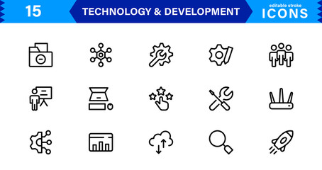 Ultimate Tech and Development Symbols Set. Minimal, Vector-Based Icons for Professionals