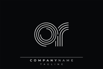 Creative OR lines letter logo design. A simplistic and elegant abstract logo design with linear patterns and initials, suitable for contemporary branding.