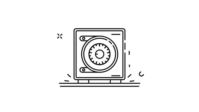 money save box icon line art minimalist animation 2d video for investment concept , simple financial or banking symbol animated footage motion graphic illustration design
