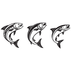 Obraz premium fish icon, fish silhouette vector illustration