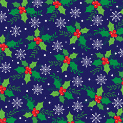 Christmas seamless pattern with Christmas wreath 