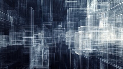 Fototapeta premium Abstract city, futuristic urban perspective, digital art, background, conceptual