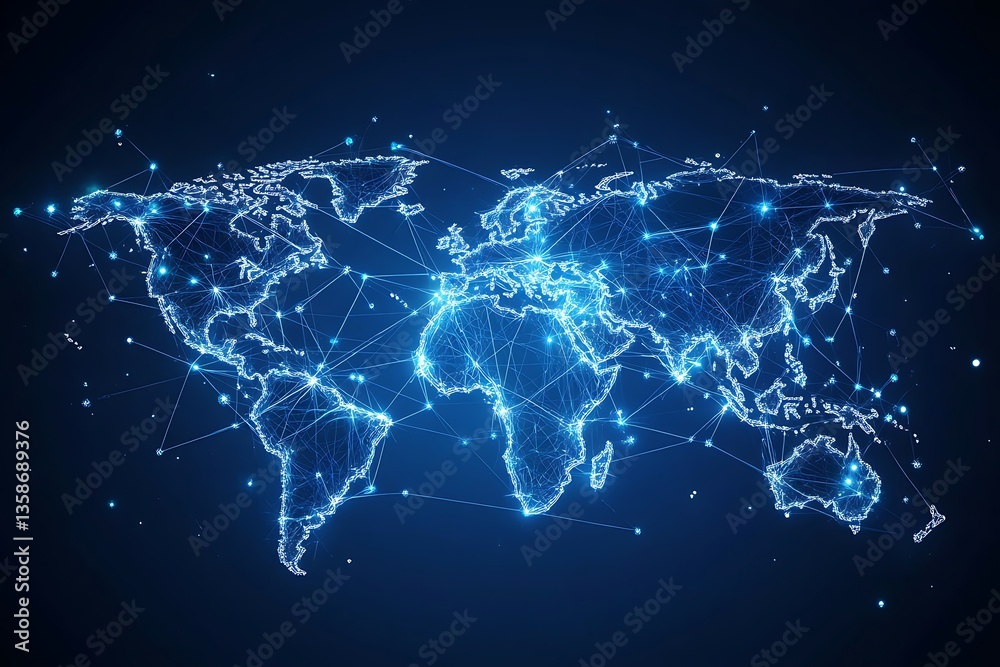 Leinwandbilder global network connections a visualization of worldwide interconnectivity and data exchange
