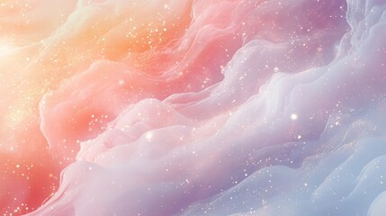 Obraz premium Celestial Dreamscape: A Pastel Galaxy of Soft Hues and Shimmering Lights