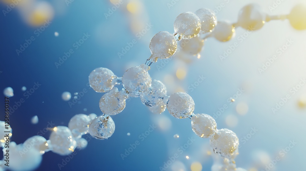 Leinwandbilder Microscopic View of a Molecular Structure or Abstract Representation of a Complex Network of Connected Spheres