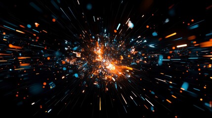 Naklejka premium Sylvester, happy new year, new year's eve 2025 silvester holiday celebration background banner. Colorful firework fireworks pyrotechnics on dark black night sky.