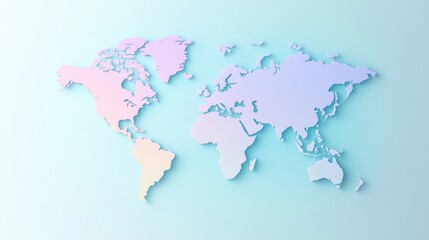 Obraz premium Global World Map Flat world map with colorful country borders, suitable for educational or travel related visuals