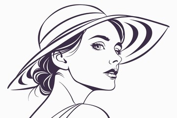 hand drawn woman vintage style eye sketch on white background