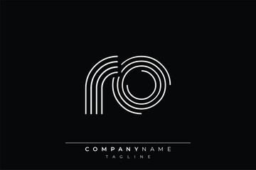 Creative RO lines letter logo design. A simplistic and elegant abstract logo design with linear patterns and initials, suitable for contemporary branding.