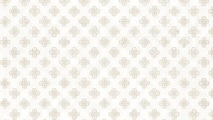 Golden minimal floral geometric seamless pattern. Subtle minimalist gold and white abstract background with small outline flowers. Simple modern ornament texture. Luxury repeated linear design