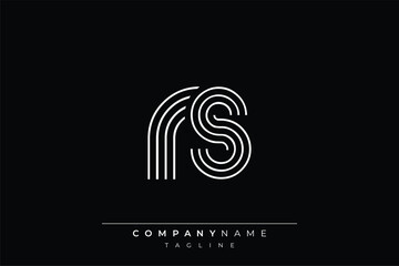 Creative RS lines letter logo design. A simplistic and elegant abstract logo design with linear patterns and initials, suitable for contemporary branding.