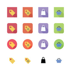 Flat vector icons set for web design and business symbols