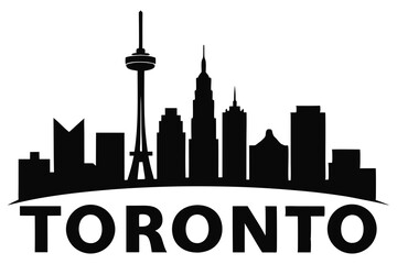 Obraz premium Toronto Canada City skyline silhouette with skyscrapers and urban architecture at night