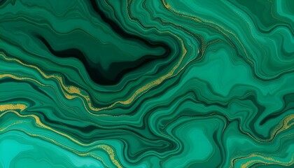 Fototapeta premium Elegant Emerald Green and Gold Marble Texture: Luxury Abstract Background