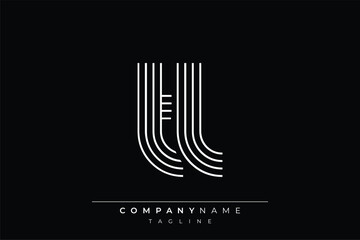 Creative TL lines letter logo design. A simplistic and elegant abstract logo design with linear patterns and initials, suitable for contemporary branding.