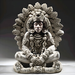 Intricate Sculpture of Xochipilli, Aztec God of Art, Beauty, and Flowers