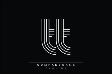 Creative TT lines letter logo design. A simplistic and elegant abstract logo design with linear patterns and initials, suitable for contemporary branding.