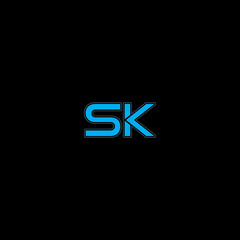 SK letter logo icon isolated on dark background
