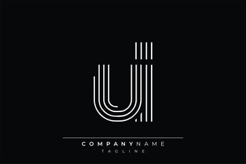 Creative UI lines letter logo design. A simplistic and elegant abstract logo design with linear patterns and initials, suitable for contemporary branding.