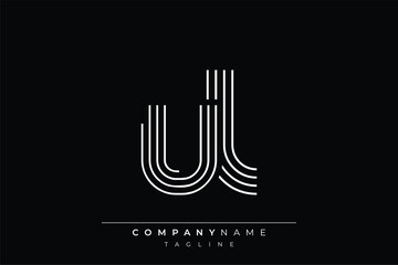 Creative UL lines letter logo design. A simplistic and elegant abstract logo design with linear patterns and initials, suitable for contemporary branding.