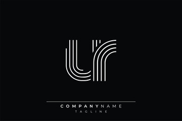 Creative UR lines letter logo design. A simplistic and elegant abstract logo design with linear patterns and initials, suitable for contemporary branding.