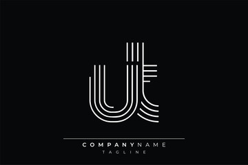 Creative UT lines letter logo design. A simplistic and elegant abstract logo design with linear patterns and initials, suitable for contemporary branding.
