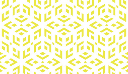 Abstract geometric pattern. A seamless vector background. White and yellow ornament. Graphic modern pattern. Simple lattice graphic design
