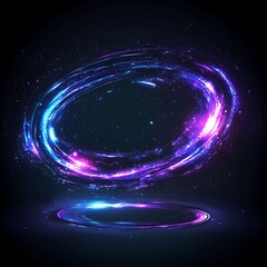 Obraz premium Glowing Purple Blue Oval Vortex.