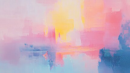 Abstract pastel city sunrise reflection