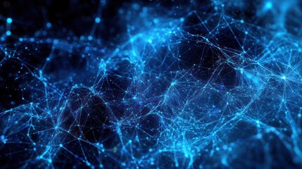 Fototapeta premium Abstract network, digital connections, dark background. Possible use for scientific illustrations