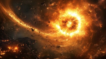 Naklejka premium outer space with nice galaxy for wallpaper