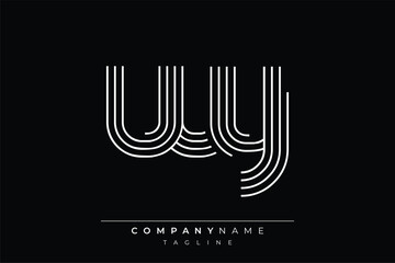 Creative WY lines letter logo design. A simplistic and elegant abstract logo design with linear patterns and initials, suitable for contemporary branding.